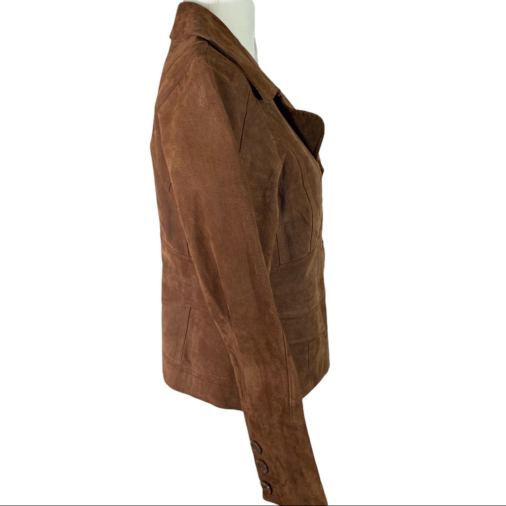 Wilson Suede Leather Brown Tailored Coat Large - Picture 6 of 10